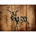 thumbnail image 2 of Lewis, Sheldon 14x12 Black Ornate Wood Framed with Double Matting Museum Art Print Titled - Deer Woods 2, 2 of 4