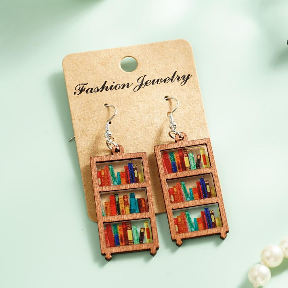 【just LoveR.】22FW★ Horizon Earrings Book Earrings, Librarian Books Lover Earrings, Modern
