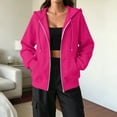 thumbnail image 3 of Womens Comfort Fit Zip Up Hoodie Casual Soft Travel Hoody Sweatshirts, XL, 3 of 6