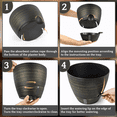 thumbnail image 4 of FIASON 2 Pack Brushed Teal Gold Self Watering Planters 10 Inch, Decorative Plant Pots with Water Level Window, Removable Saucer, Watering Lip and 1050ml Reservoir for Indoor Office and Bedroom, 4 of 9