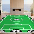 thumbnail image 2 of Design&I 9'x12' Washable Area Rug Giant Skid-Resistant Sports Soccer Themed Bold Border Pitch Markings Athletic Field for Great Room, Large Living, 2 of 7
