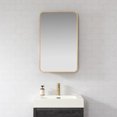 thumbnail image 3 of Talayuela 20 in.W x 32 in.H Aluminum Framed Medicine Cabinet in Brushed Gold, 3 of 17