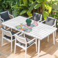 thumbnail image 2 of Gray Easter Table Cloths for 4 Foot Rectangle Tables, Spring Polka Dots Bunny Easter Eggs Plaid Patio Waterproof Elastic Fitted Tablecloths, Washable Rectangular Table Cover for Camping, 2 of 8