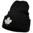 thumbnail image 2 of Canada Maple Leaf Embroidered Long Beanie - Black White OSFM, 2 of 5