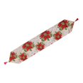thumbnail image 3 of Christmas Table Runner Flag Printing Wear Dirt Resistant Xmas Christmas Table Flag for Christmas Table Cloth Decoration Large Red Flower Model, 3 of 9
