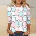 thumbnail image 2 of Yxbdin Easter Eggs Graphic Tee for Women Plus Size Crew Neck T Shirts 3/4 Sleeve Fashion Casual Shirts Funny Spring Tops for Holiday Pink XXXL, 2 of 6