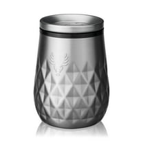Viski Paragon Stainless Steel Wine Tumbler, Party Drinkware, 12 oz Platinum