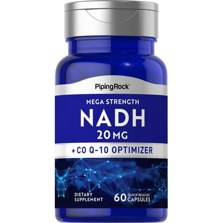 NADH Supplement | 20mg | 60 Capsules for Men and Women | by Piping Rock