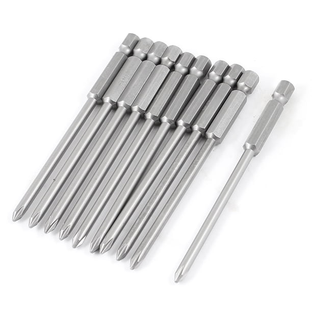 1/4" Punta Hexagonal Magnética Phillips de Cruz PH1 10 Pcs