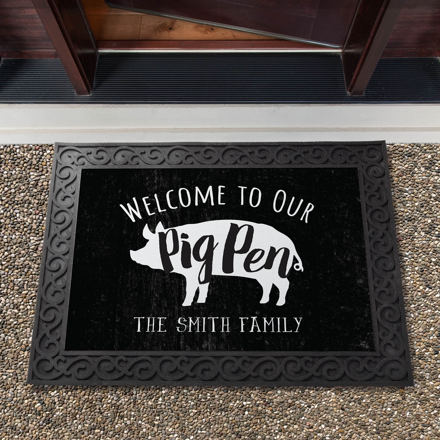 Pig Pen Personalized Doormat
