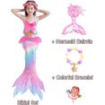 thumbnail image 2 of 5PCS Mermaid Tails for Swimming for Girls Kids Mermaid Swimsuit Costume Princess Bikini Set Bathing Suits High quality, 2 of 5