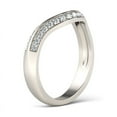 thumbnail image 5 of Oryn Jewelry 0.7 Ct Round Cut Moissanite Bands - 14K White Gold Plated Bands - Swirl Engagement Jewelry for Women - Chevron Wedding Band Style - Anniversary Moissanite Piece - Valentine’s Band, 5 of 6