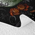 thumbnail image 5 of Homewish Gothic Sugar Skull Quilt King,Halloween King Coverlet Set,Orange Flower Butterfly Duvet,3pcs, 5 of 7