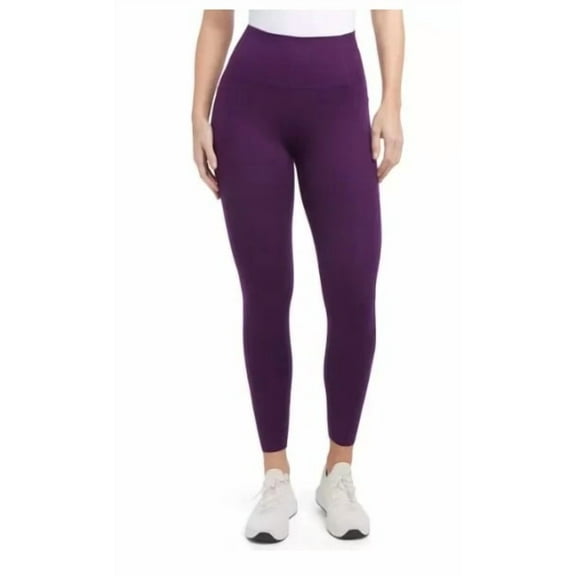 Danskin Women's High Rise Brushed Legging, Bright Plum Small