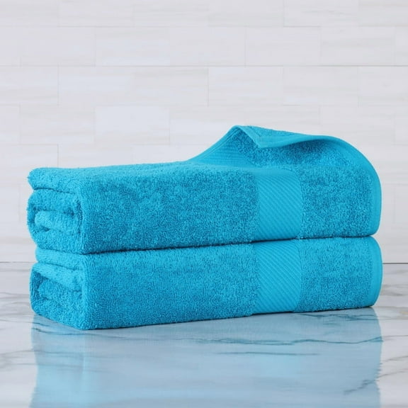 Superior Kendell Egyptian Cotton Bath Sheets, Set of 2, Capri Breeze