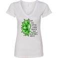 thumbnail image 3 of Inktastic Mental Health Awareness Green Sunflower Ribbon Women's V-Neck T-Shirt, 3 of 5