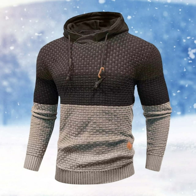 MHFRRA Sudadera Deportiva Informal de Manga Larga con Capucha y Bloques de Color para Hombre, Otoño E Invierno Gris