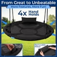 thumbnail image 2 of SereneLife 40" Saucer Swing - Outdoor Swing Set with Universal Hanging Kit, Swinging Seat Spinner with Pillow & Carry Bag, Weatherproof, Water-Resistant, Supports Up to 700 lbs, Black, 2 of 8