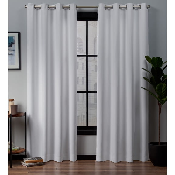 Open Box Exclusive Home Curtains Academy Total Blackout Grommet Top Curtain Panel Pair, 52x108, White