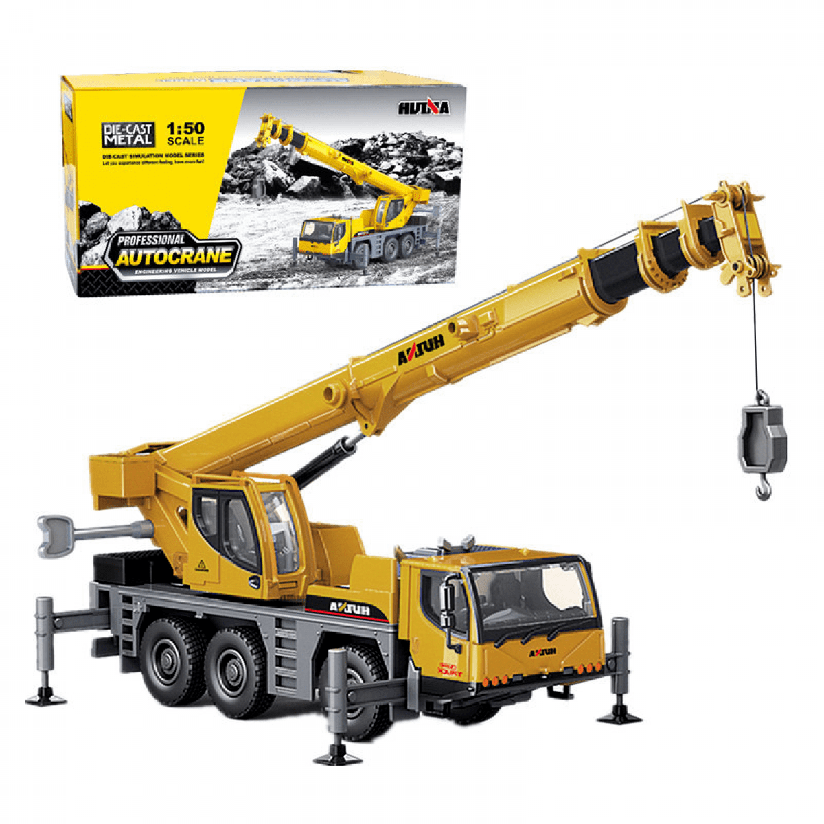 Crane Truck Toys 1:50 Alloy Construction Vehicle Crane Model for Kids Birthday Gifts