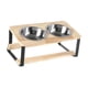 thumbnail image 5 of Comederos elevados para mascotas, comederos elevados para gatos, platos ligeros con soporte de bambú Tazón de acero inoxidable, 5 of 9