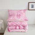 thumbnail image 5 of Homewish Glitter Bowknot Print Monogram A Full Size Comforter Sets,Pink Cute Initial Bedding Comforter Set For Girl,Pink Reversible,3pcs,1 Comforter and 2 Pillowcases, 5 of 7