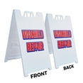 thumbnail image 2 of A-frame Sidewalk Windshield Repair 24" x 36" Double Sided A-Frame Sidewalk Sign, Includes 2 Installed Vinyl Decals | Foldable Portable White Signicade Sandwich Board Signs, 2 of 5