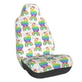 thumbnail image 1 of Wukai Rainbow Llama Full Set Car Seat Covers with Soft Padding Universal Auto Front Seats Protector and Cushion Mat, 1 of 5