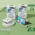 thumbnail image 4 of Flmtop Portable USB Power Strip Multi-Port Charging with 4-Port USB 5.1A Safe To Use Charging Socket for Multiple Devices Space-Saving Mobile Phones Charging Head with Android, 4 of 10