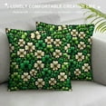 thumbnail image 3 of COMIO St Patricks Day Pillow Covers, Lucky Green Shamrock Throw Pillows Seasonal Spring Decor Square Pillowcase Clover Farmhouse Outdoor Cushion Case Decorations for Home Party, 3 of 5