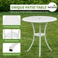 thumbnail image 7 of PATIO-IN Outdoor Patio Bistro Set 3 Piece Cast Aluminum Bistro Table and Chairs Set of 2 with 1.97" Umbrella Hole for Garden,Patio,White, 7 of 7