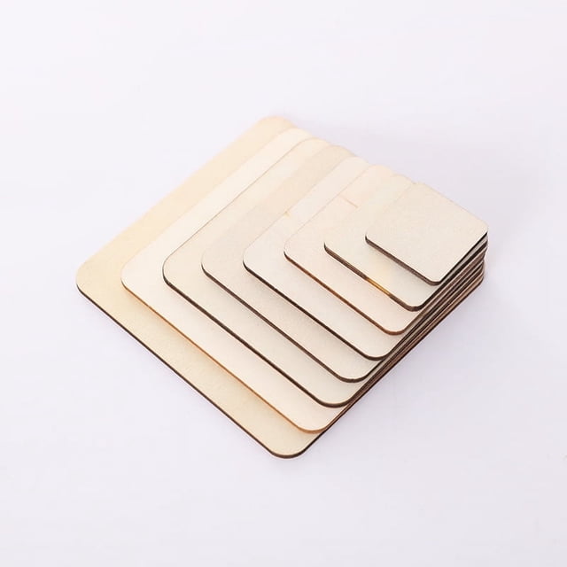 Troncos redondos cuadrados de madera, piezas de madera, artesanías de madera, bricolaje, productos de madera en blanco geométricos, decoración creativa navideña