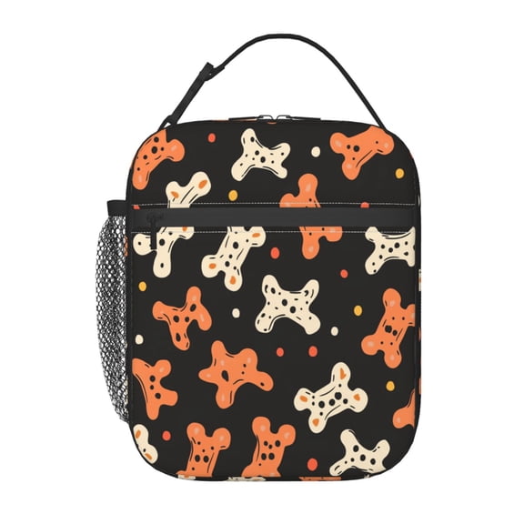 Dog Paw Bone Print Lunch Bag for Office Women – Stylish Thermal Insulated Tote with Shoulder Strap, Lightweight for Work or Travel