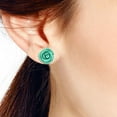 thumbnail image 5 of Pretty Blooming Carved Green Rose .925 Silver Earrings, 5 of 5