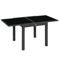 thumbnail image 1 of Outsunny Table à Manger d'Extérieur Extensible de 63 Pouces, avec Cadre en Aluminium, Noir, 1 of 10