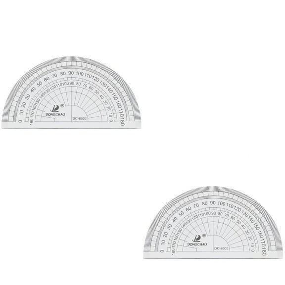 WRISTBIQUE Bulk Transparent Plastic Protractor 180 Degrees Math Tool for School