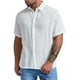 thumbnail image 1 of Camisa de manga corta con cuello cubano para hombre - Camisa informal con botones para bodas en la playa - Ropa de verano, 1 of 4