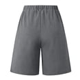 thumbnail image 5 of CFLVAEK Womens Shorts Knee Length Wide Leg Button Shorts Dressy Casual Drawstring High Waisted Clothes Dark Gray M, 5 of 8