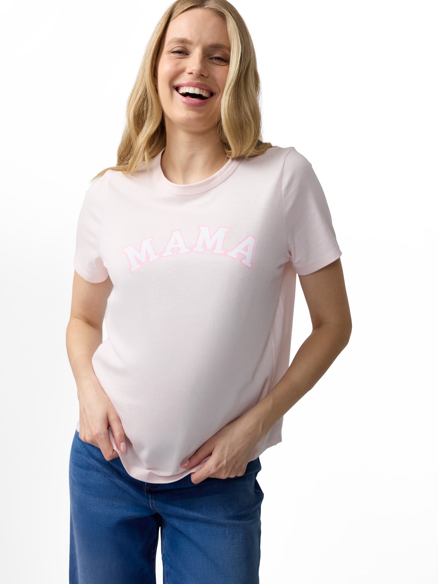 Ingrid & Isabel For Every Belly Women's Maternity Short Sleeve Relaxed Crew Graphic Tee, Sizes S-XXL
