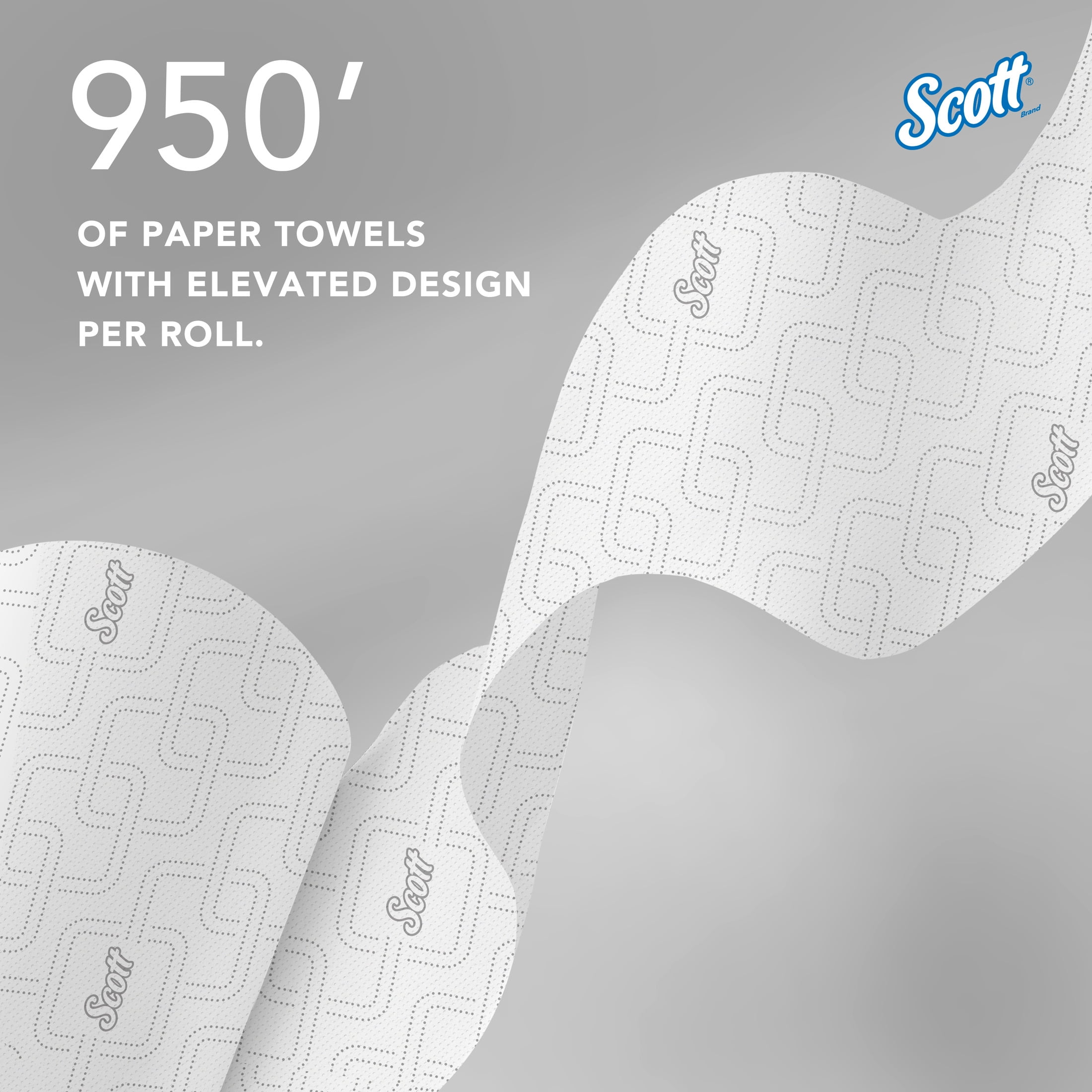 Scott® Professional High-Capacity Hard Roll Paper Towels, Bulk (02001), Hardwound, Elevated Design, Absorbency Pockets, Fits Purple Core Dispensers (6 Rolls, 950' Each)