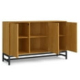 thumbnail image 3 of Simpli Home Banting 58 inch Wide Modern Industrial 4 Door Sideboard Buffet in Natural Oak Veneer, 3 of 9