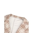 thumbnail image 3 of Women Skinny Suit V-Neck Lapel Double-Breasted Plaid Coat Winter Trench Blazers Jacket,, 3 of 10