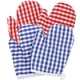 thumbnail image 1 of Guantes de horno resistentes al calor (4 unidades), guantes decorativos para hornear, guantes para parrilla anti-quemaduras, 1 of 8