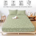 thumbnail image 5 of King Size Fitted Sheet Set - Southwestern 3 Piece Bedding Sets 16" Deep Pocket Fitted Sheet with 2 Pillowcases, Sage Green Paisley Print Vintage Rustic Brushed Microfiber Hotel Luxury Bed Sheets, 5 of 9
