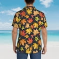 thumbnail image 4 of Sikiie Colorful Maple Leaves Print Men's Hawaiian Shirt, Summer Beach Button Pocket Short Sleeve T-Shirt,XX-Large, 4 of 7