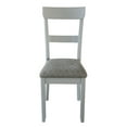 thumbnail image 2 of Set of 2 Two-Tone Grey & Pearl Grey Ladder Back Dining Chairs: Glam Rubberwood & Fabric Upholstered Side Chairs with Diamond Pattern Seat, 41.5"H x 22.5"W, Perfect for Dining Rooms, 2 of 7