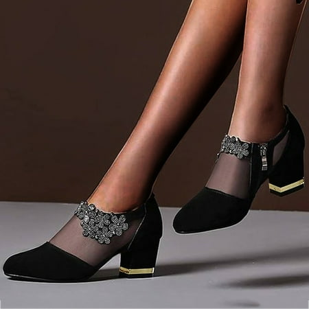 

Mishuowoti sandals for women 2023 Fish Heel High Top Lace Heel Women s High Mouth Sandals Thick Mesh Women s sandals