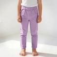 thumbnail image 6 of Vornjynx Girls Cotton Pants High Waist Lightweight Straight Fit Summer Casual Comfort Pants Purple Size 4, 6 of 10