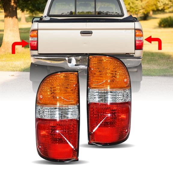 waltyotur Tail Lights Assembly Replacement for 2001-2004 Toyota Tacoma 81560-04060 81550-04060 Rear Brake Lamp Assembly with Bulb