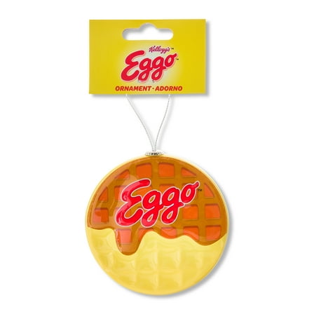 Kellogg's Eggo Decoupage Holiday Ornament, 4 inches Tall, Faux Food, Plastic, Yellow, Novelty Ornament, Collectible, by Ruz